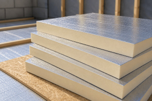 stacked foiled pir insulation boards