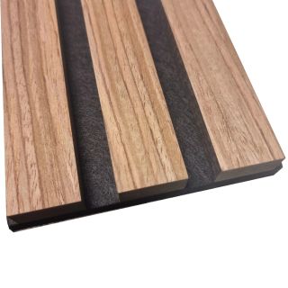 Acoustic Slat Wall Panel 2400x605x22mm Walnut