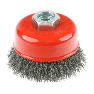 Addax 75mm X 0.3mm Crimped Wire Cup Brush For Angle Grinders 75TCC