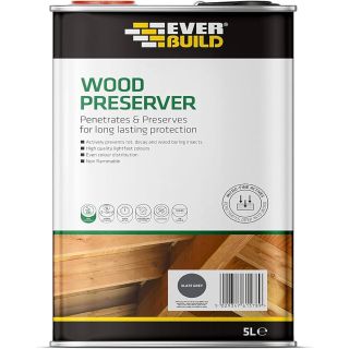 Everbuild Wood Preserver  Slate Grey 5 Litre  633478