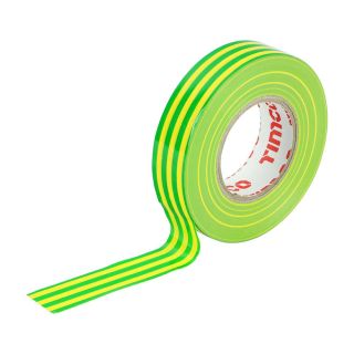 Timco F/Ret PVC Insulation Tape 18mm x 25m Green/Yellow ITGYSTRIPE