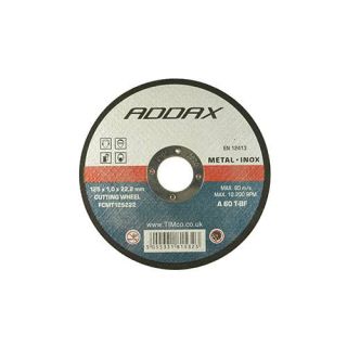 Addax Inox 125x22.2x1.0mm Metal Cutting Disc (Bx/25) FCMT125222