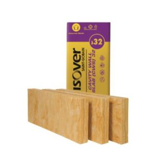 100mm Isover Cavity Wall Slab (CWS) 32 3.28m2/Pack (15/Plt) 5200625463