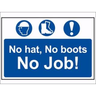 Scan No Hat No Boots No Job    Sign PVC 600x400mm     SCA4009