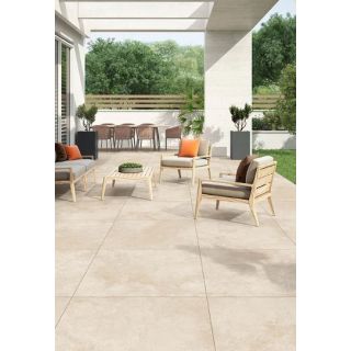 900x600x20mm Porcelain Flag Limestone Creama Ivory