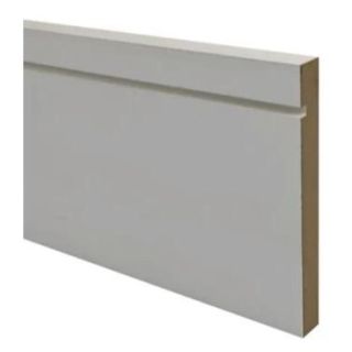 22x144mm MDF Primed Square & Grooved 2 Skirting 5.49m