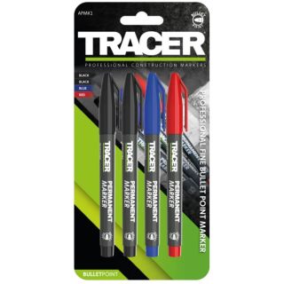 Tracer Set Of 4 Markers (Red, Blue, Black)  APMK1