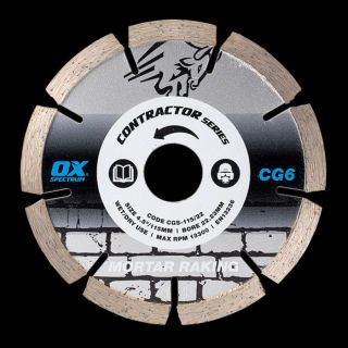 Ox Contractor Diamond Blade  Mortar Raking 115MM CG6-115/22