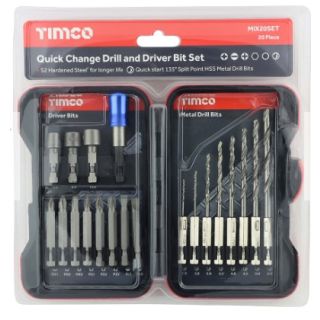 Timco Quick Change Mixed Set 20 pc   Driver & Drill Bits  MIX20SET
