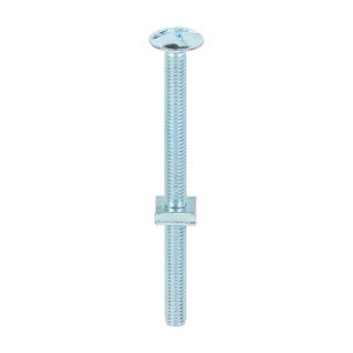 Roofing Bolt & Square Nut BZP  M6x80 per each  Bx/100  0680RB