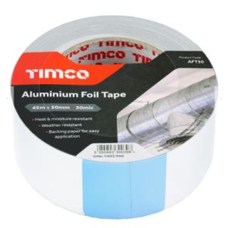 Timco Aluminium Foil Tape 50mm x 45mtr AFT50
