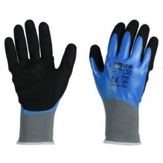Timco Waterproof Grip Nitrile Foam Gloves per pair  Large  770775