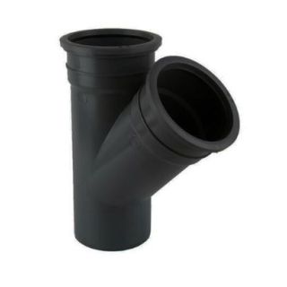 Brett BS419B 110mm Double Socket Soil Branch 135 Deg Black (No Bosses)