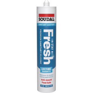 Soudal Stay Fresh Acetoxy Anti-Mould Silicone Ice White 290ml 152987