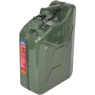 Faithfull Metal Jerry Petrol Can      Green 10 Litre    FAIAUJERRY10