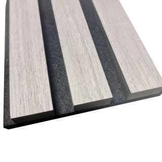 Acoustic Slat Wall Panel 2400x600x22mm Grey Oak