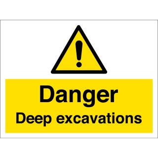 Scan Danger Deep Excavation    Sign PVC 400x600       SCA4103
