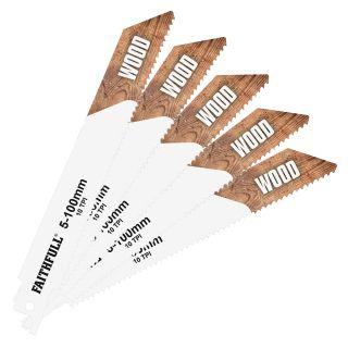 Faithfull Sabre Saw Blades 150mm Wood / 10 TPI (pack 5) FAISBS811H